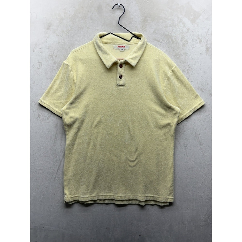 Birdwell Beach Britches Shirt Men Extra Large Polo Terry Cloth Short Sleeve Soft
